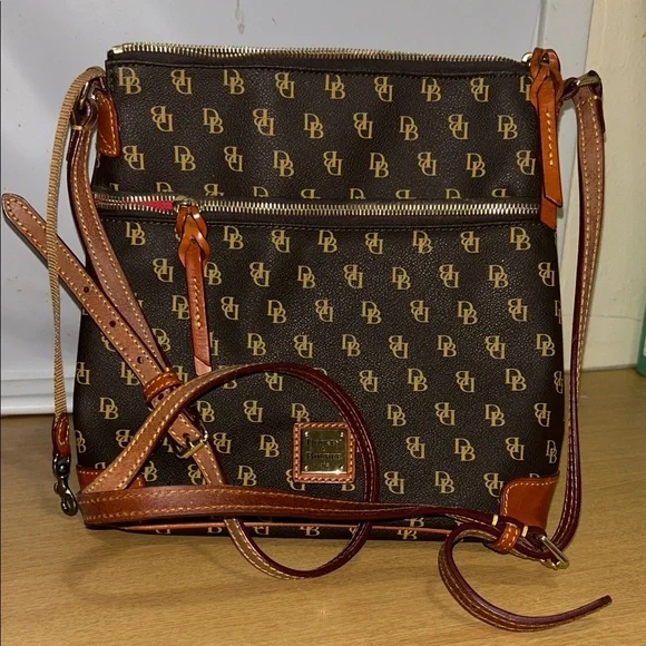 Dooney & Bourke Black and Brown Crossbody Bag - Picture 1 of 16